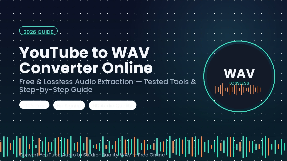 YouTube to WAV Converter Online: The Complete 2026 Guide (Free Tools, Legal Limits & Step-by-Step)